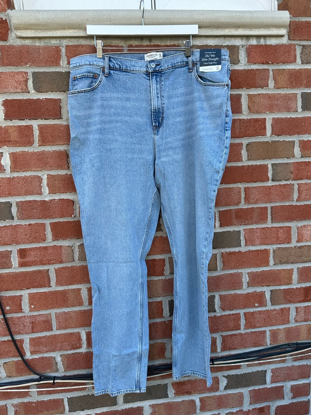 Abercrombie & Fitch Curve Love Jeans Women 90s straight Ultra Hi Rise Sz 20w